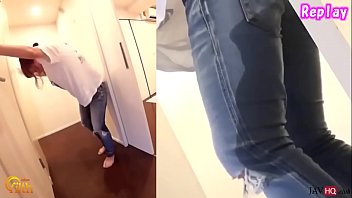 pee fetish babe pissing in her house
