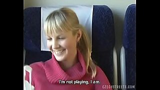 blonde teen masturbate on a public train