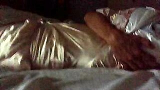 wife satin silk slip fucked by two