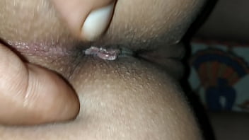 hubby licking pussy full of cum