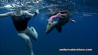 40 women swimming with boy